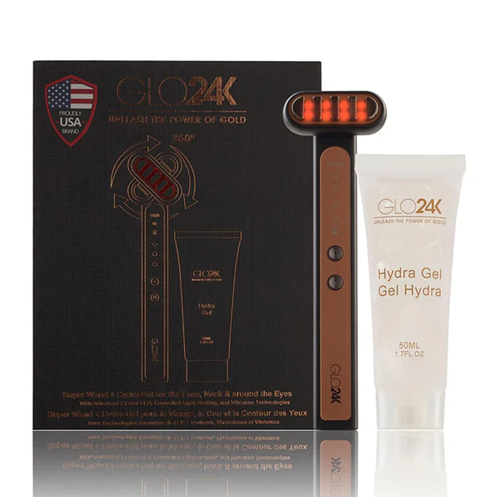 LOVE YOUR SKIN SALE OFFER -Glo24k 7 Colour Led Super Wand with 360 Degrees Rotating Massage Head with Hydra Gel (Lifetime Warranty)