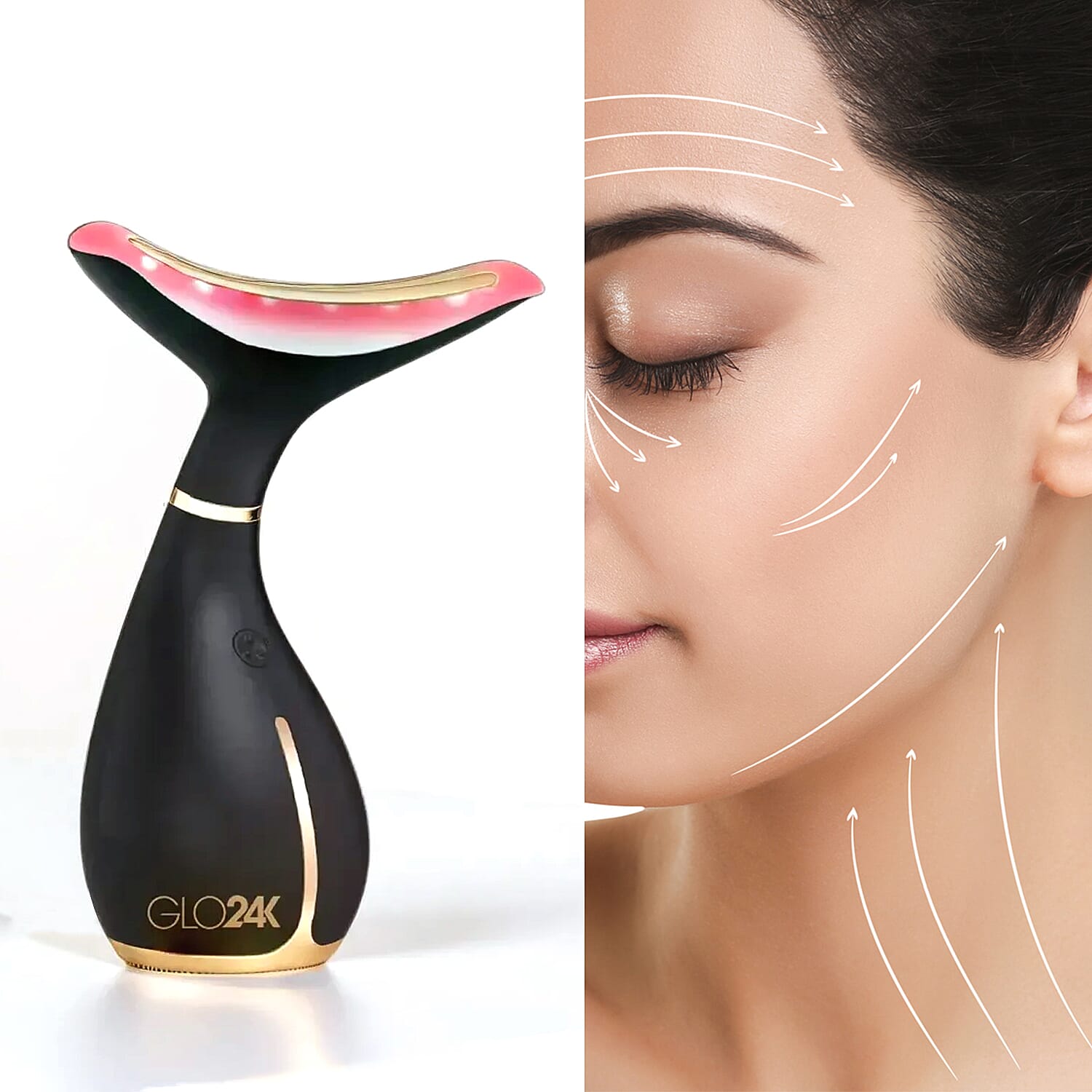Back By Popular Demand- GLO24K - Skin Rejuvenation Beauty Device for Face and Neck (Free Lifetime Warranty)