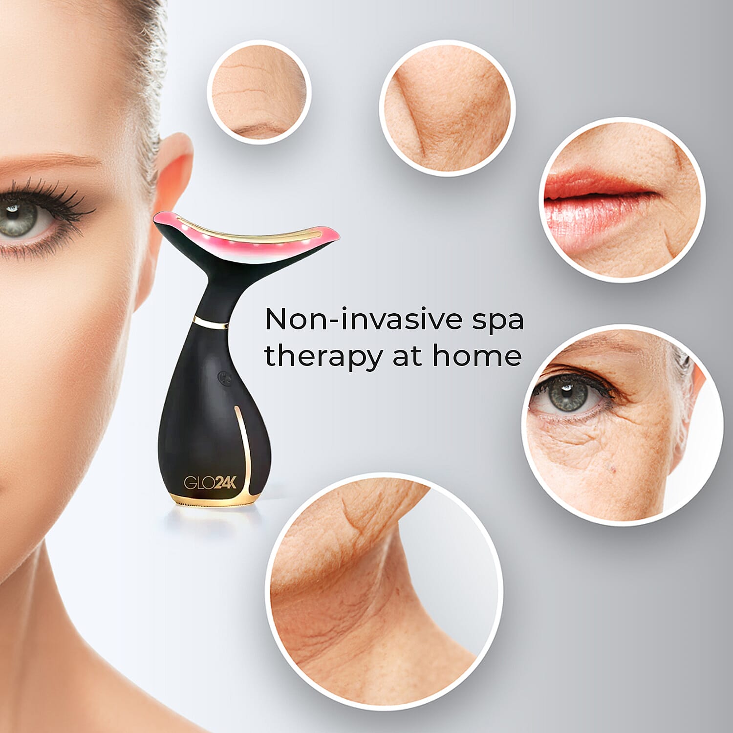 Back By Popular Demand- GLO24K - Skin Rejuvenation Beauty Device for Face and Neck (Free Lifetime Warranty)