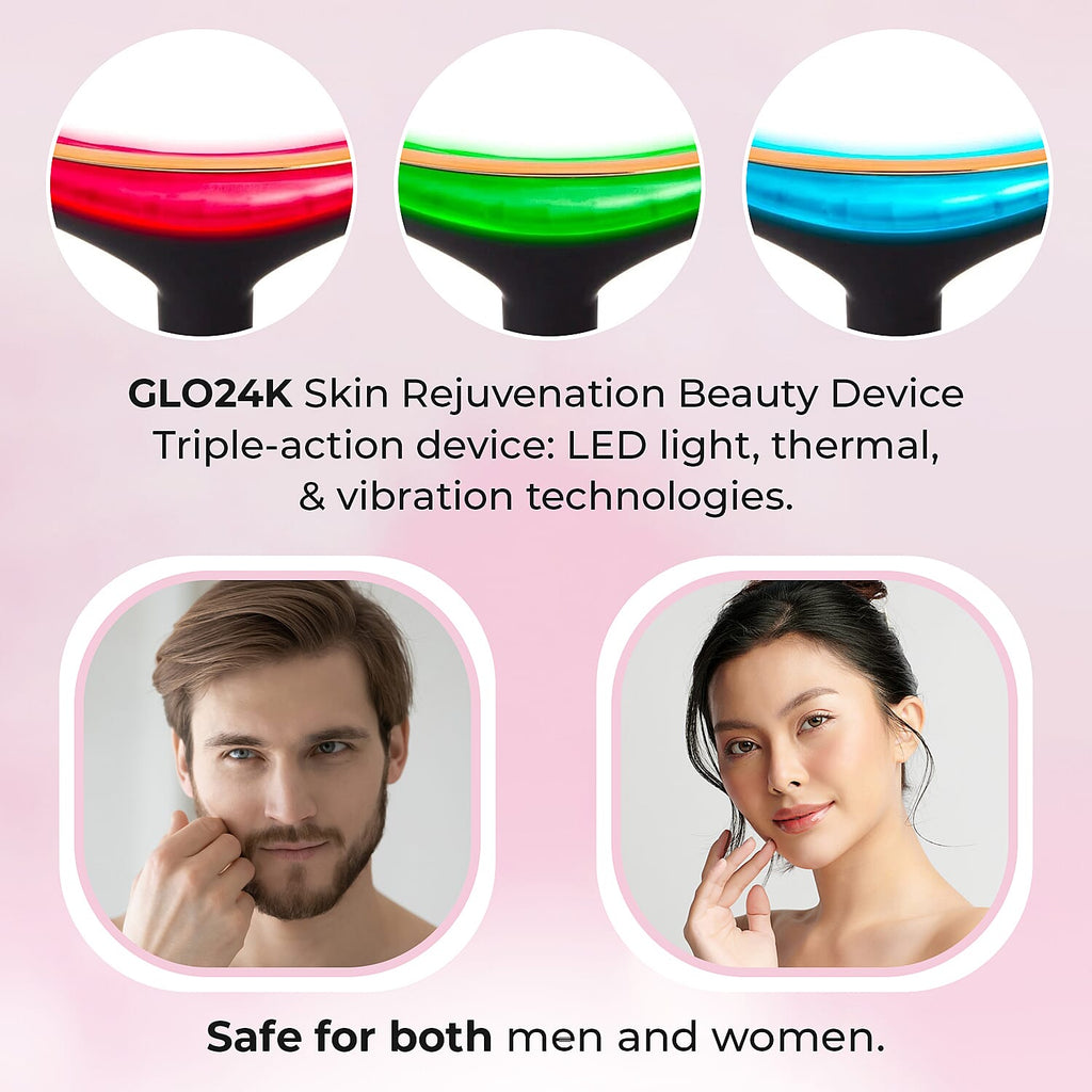 Back By Popular Demand- GLO24K - Skin Rejuvenation Beauty Device for Face and Neck (Free Lifetime Warranty)