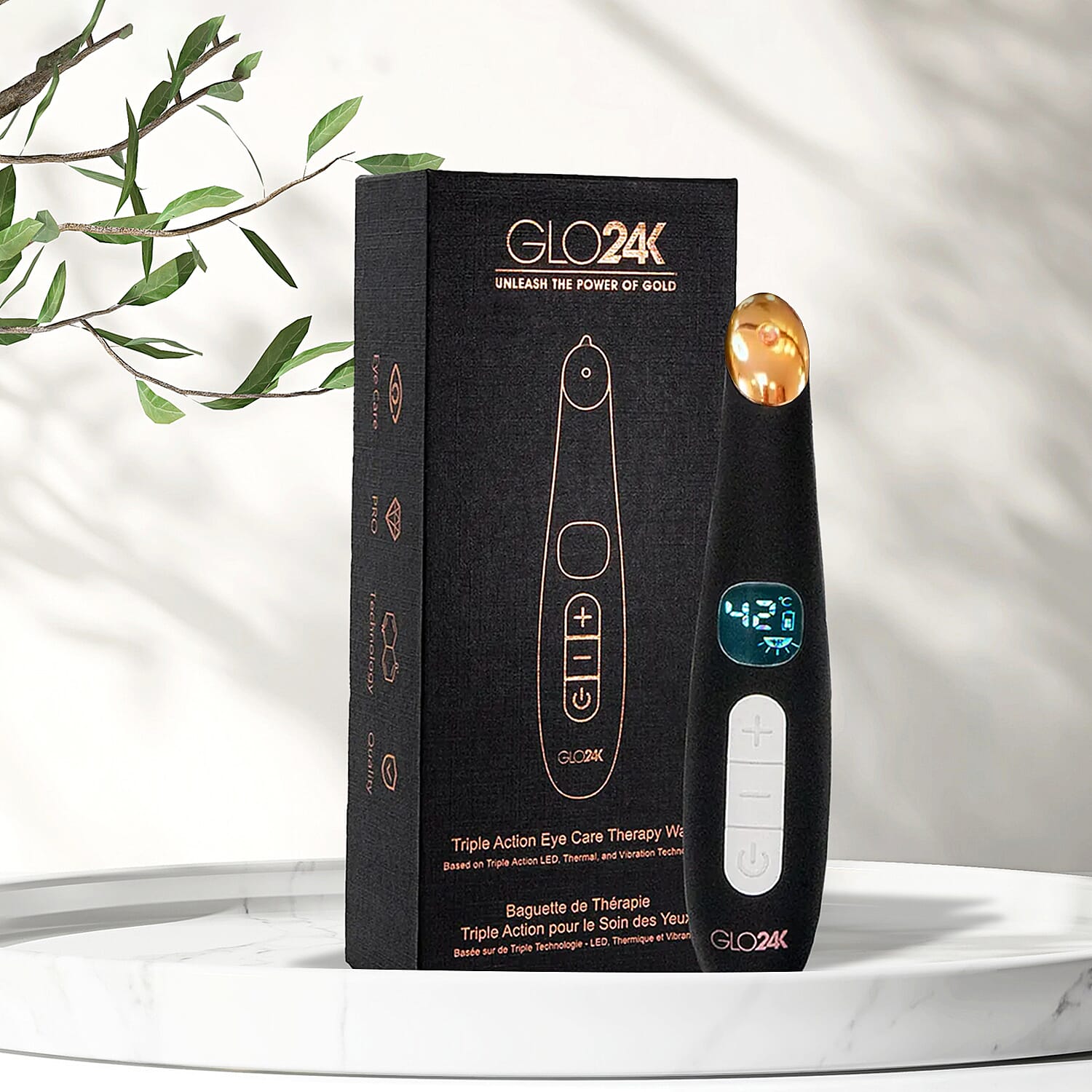 GLO24K - Triple Action Eye Care Therapy Wand with Infrared Technology