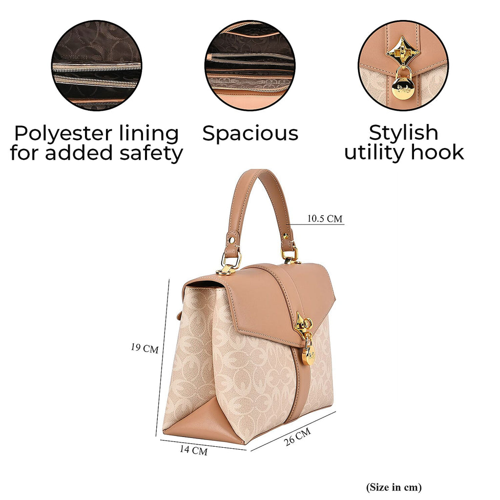 GUANCHI Crossbody Bag with Handle Drop - Off White & Apricot