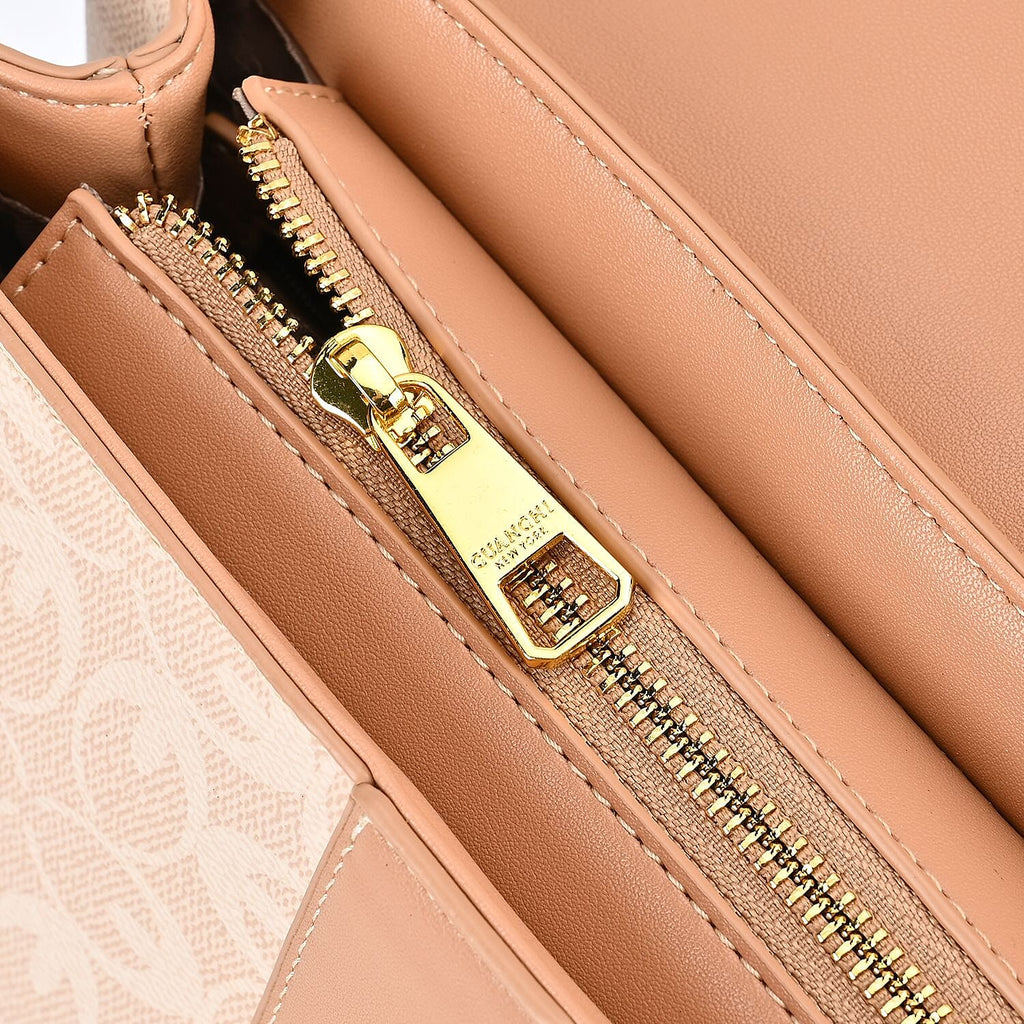 GUANCHI Crossbody Bag with Handle Drop - Off White & Apricot