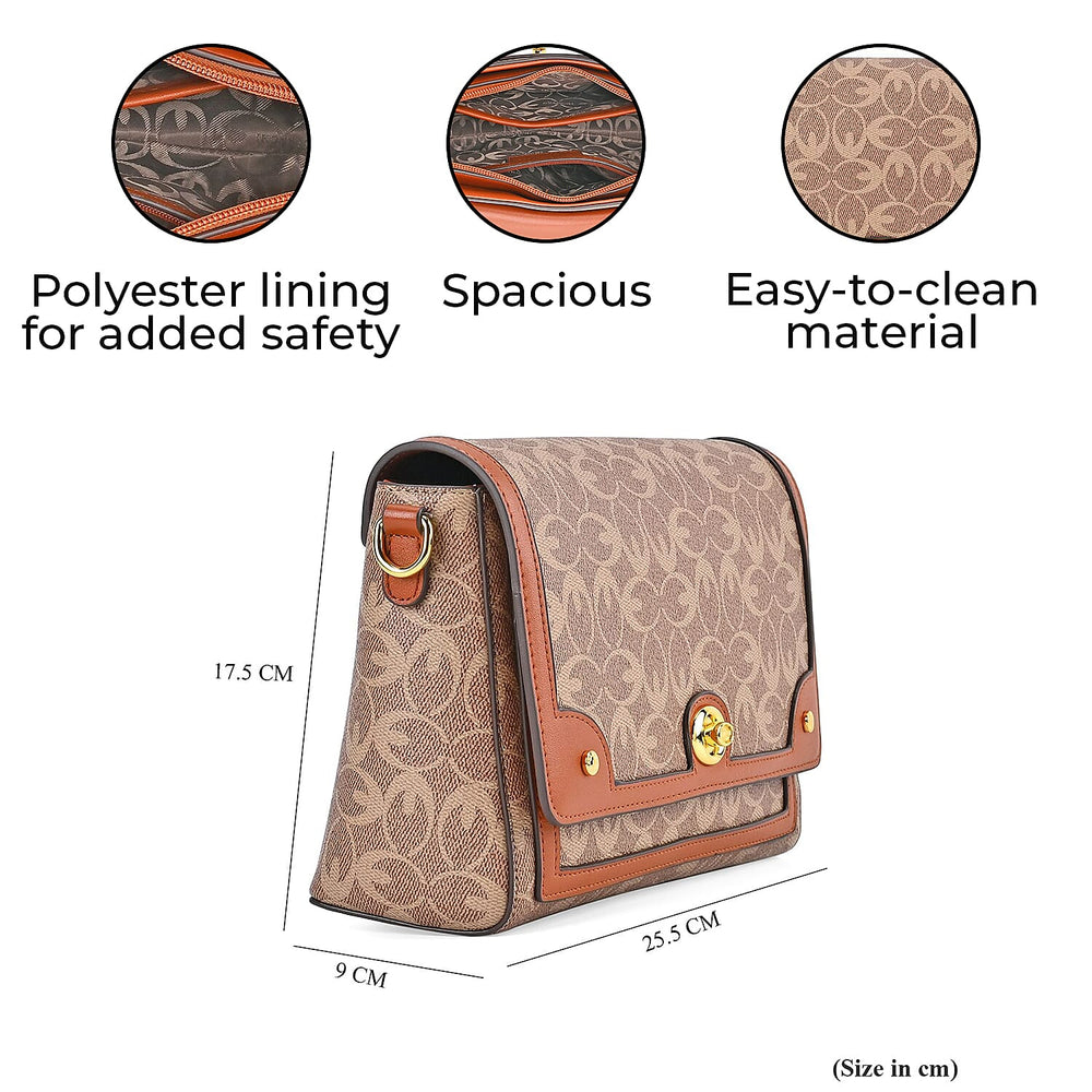 GUANCHI Crossbody Bag with Shoulder Strap - Brown
