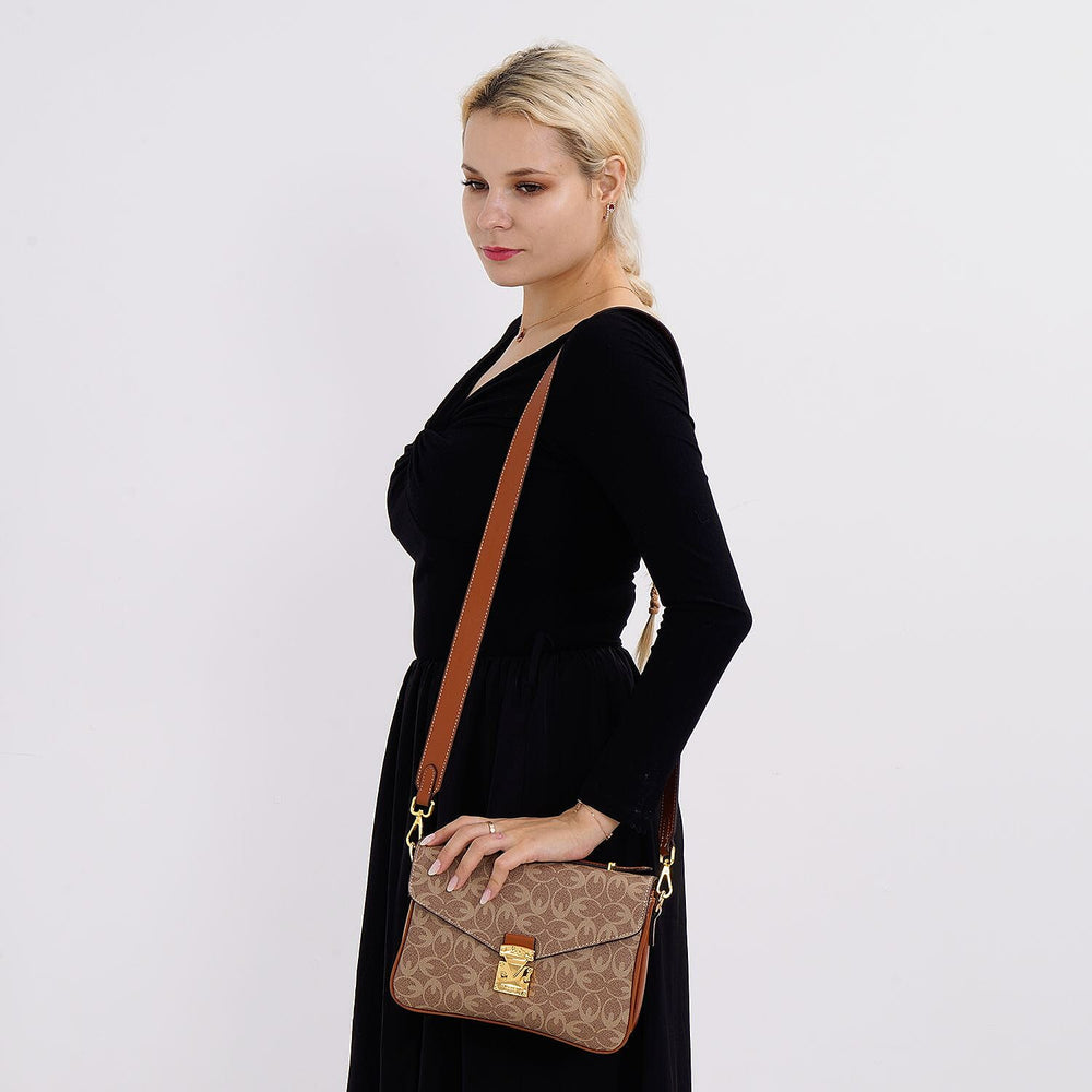 GUANCHI Crossbody Bag with Shoulder Strap - Brown