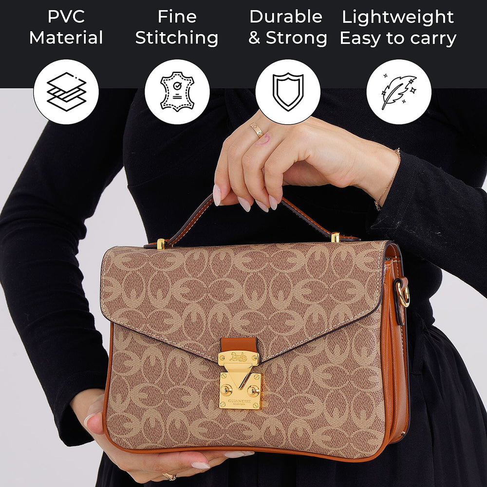 GUANCHI Crossbody Bag with Shoulder Strap - Brown