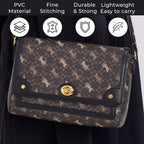 Guanchi PVC Patterned Crossbody Bag (Size 25x9x17 cm) - Dark Coffee - Brown