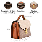 GUANCHI Crossbody Bag with Shoulder Strap - Off White & Brown
