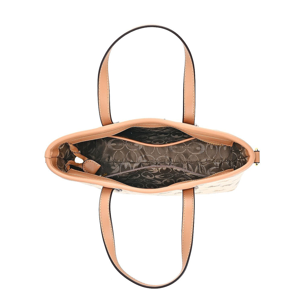 GUANCHI Oval Crossbody Bag with Handle Drop - Apricot
