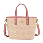 GUANCHI  Oval Crossbody Bag with Handle Drop - Off White - Pink