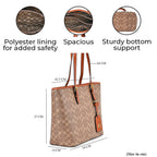 GUANCHI Tote Bag with Pouch & Handle Drop - Brown