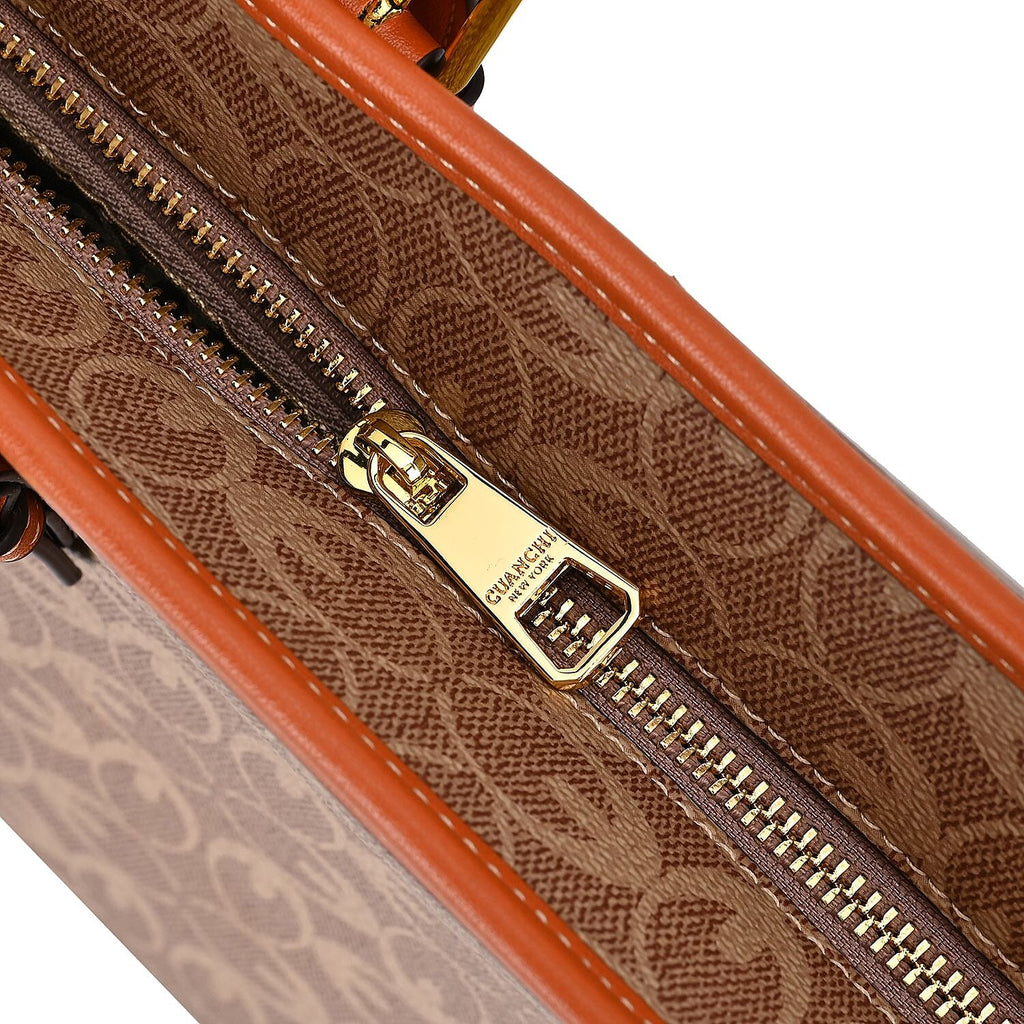 GUANCHI Tote Bag with Pouch & Handle Drop - Brown