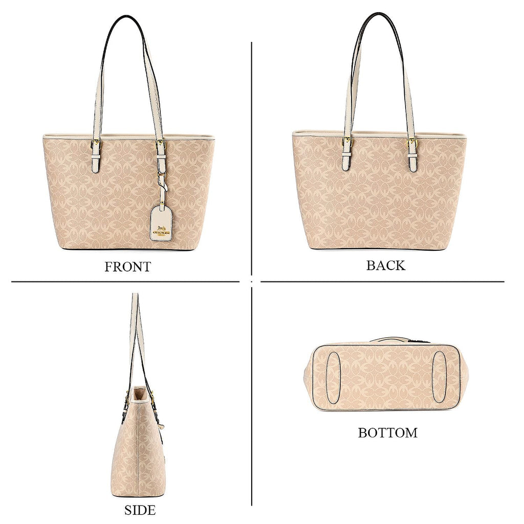 GUANCHI Tote Bag with Pouch & Handle Drop - Off White