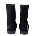 GURU Womens Winter Faux Suede Fluffy Boots (Size 3) - Black