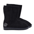 GURU Womens Winter Faux Suede Fluffy Boots (Size 4) - Black