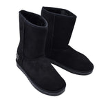 GURU Womens Winter Faux Suede Fluffy Boots (Size 4) - Black