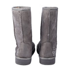 GURU Womens Winter Faux Suede Fluffy Boots (Size 7) - Grey