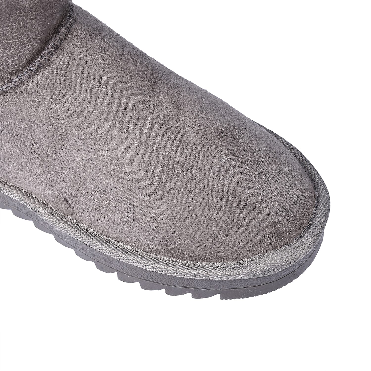 GURU Womens Winter Faux Suede Fluffy Boots (Size 7) - Grey