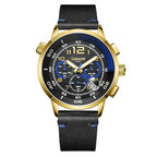 Gamages Of London Hand Assembled Indicator Mecha Quartz  Watch With Leather Strap - Blue