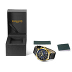 Gamages Of London Hand Assembled Indicator Mecha Quartz  Watch With Leather Strap - Blue
