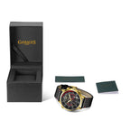 Gamages Of London Hand Assembled Indicator Mecha Quartz  Watch With Leather Strap - Black