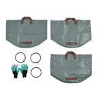 3x Super Tough Garden Rubbish Bags (80 Lt) with Firm Lip, PLUS Robust Gloves