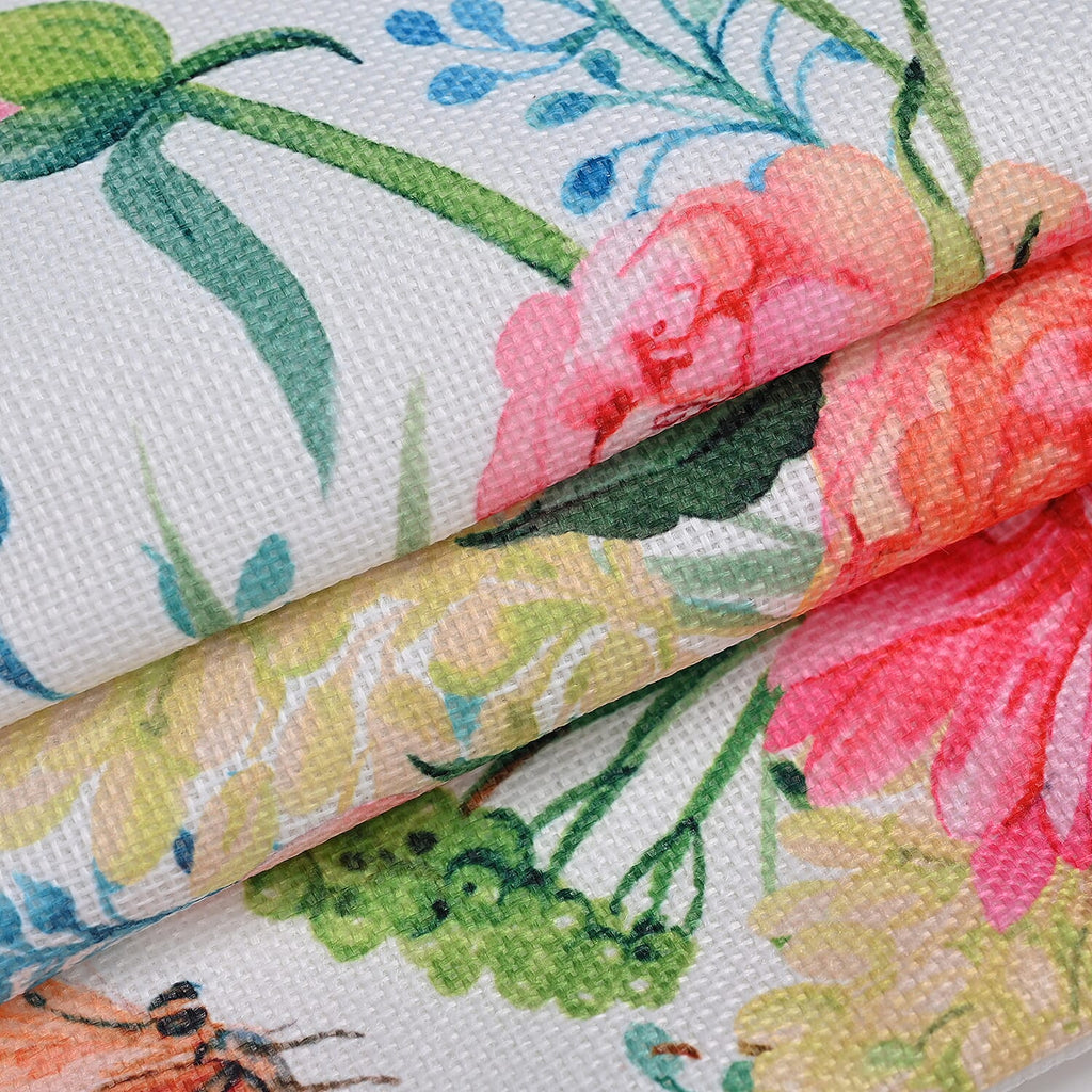 4-Piece Waterproof Outdoor Cushion Covers (Size 45x45cm) - Pink Floral - Hummingbird Print