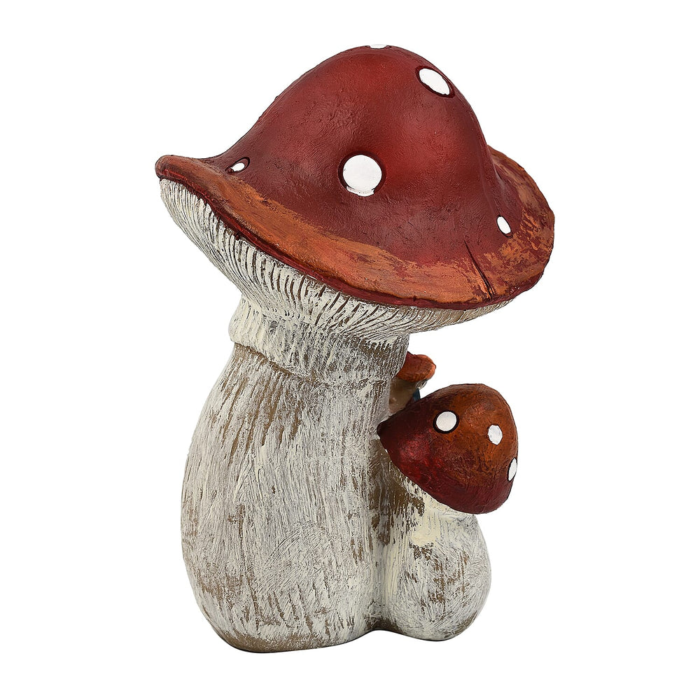 Gnome Under Mythical Toadstool Decoration - Red