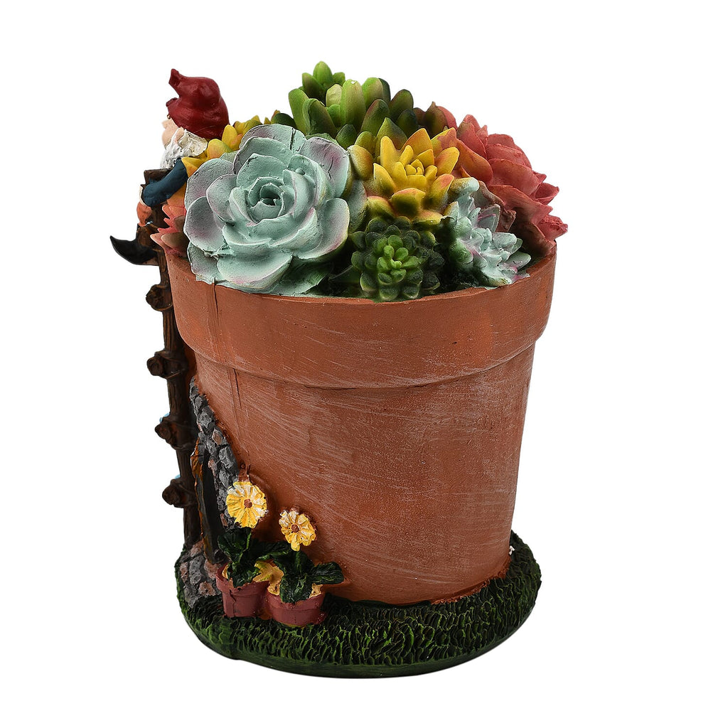 Garden Succulent Gnome House (Size 18x15x13 cm) - Multi
