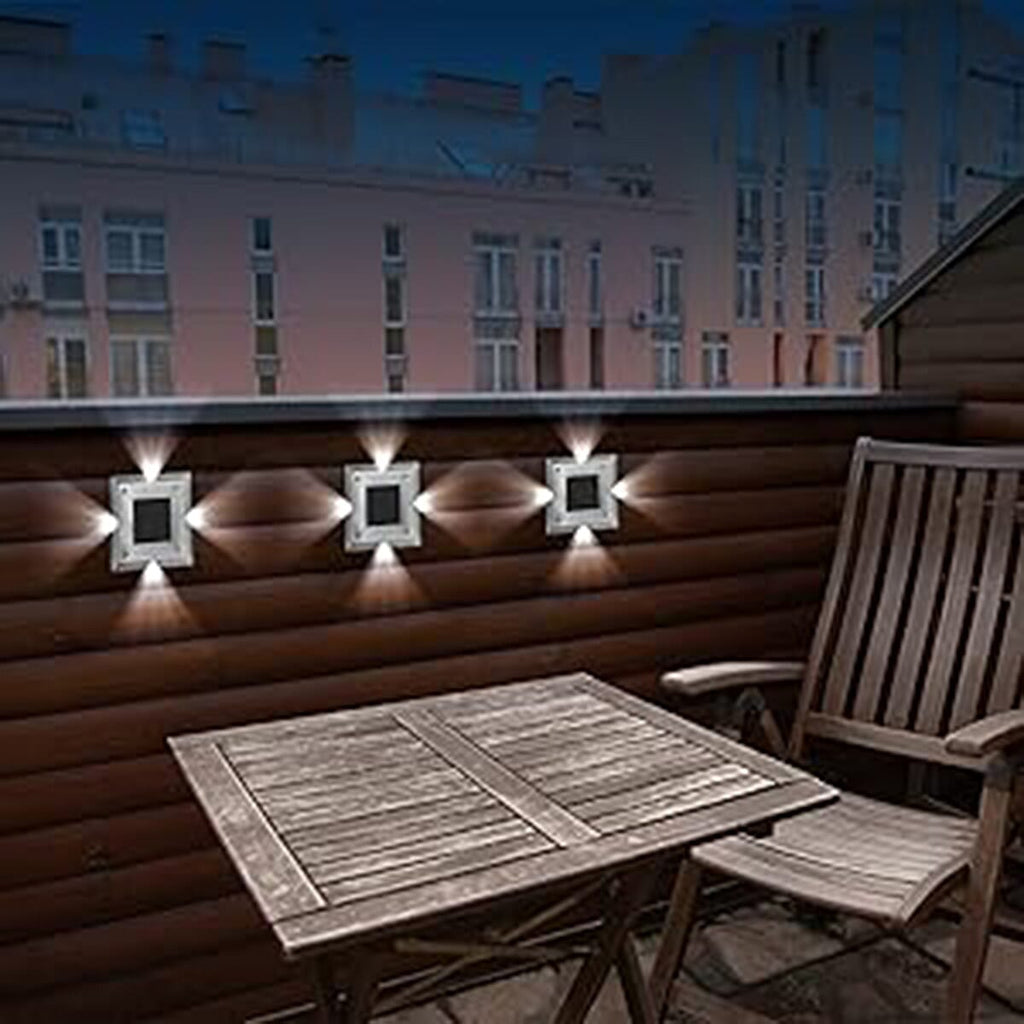Maxxmee Solar Light Solar Lamp Set of 4 Stainless Steel IP44 Square - Black