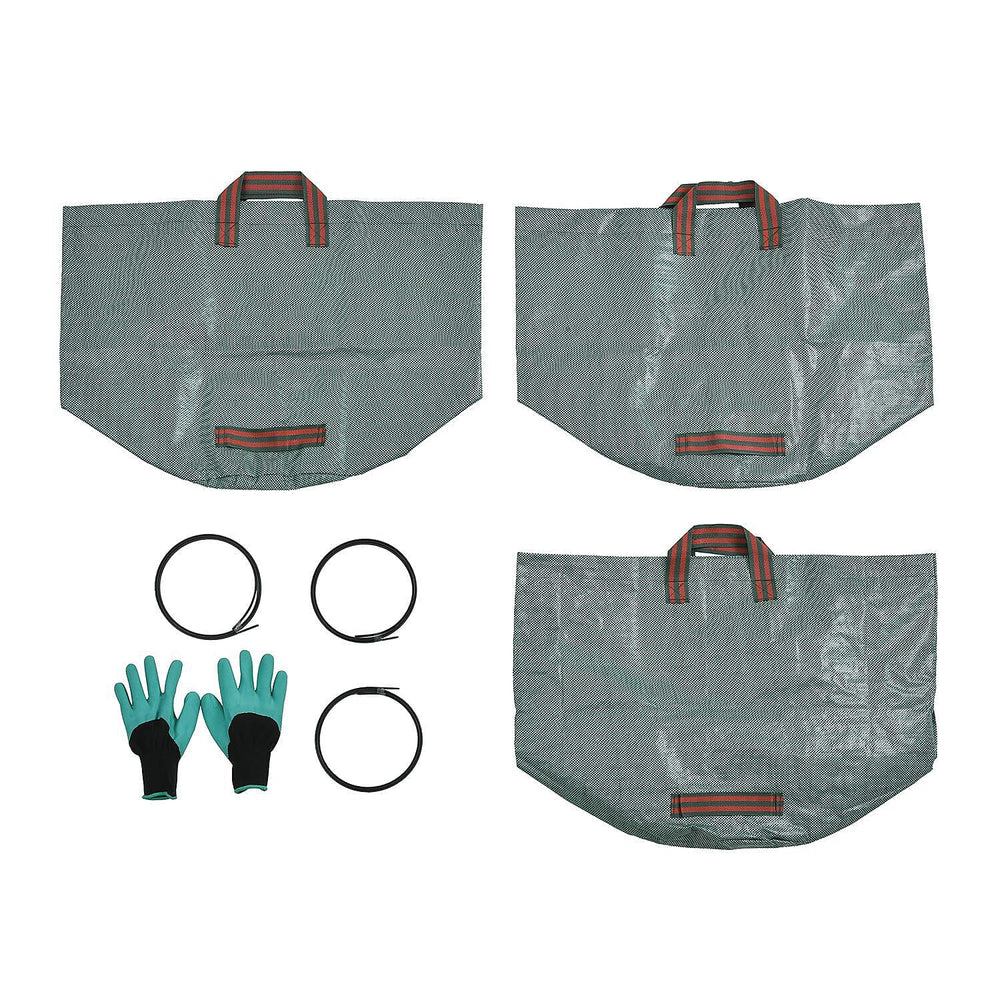 3x Super Tough Garden Rubbish Bags (80 Lt) with Firm Lip, PLUS Robust Gloves