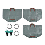 3x Super Tough Garden Rubbish Bags (80 Lt) with Firm Lip, PLUS Robust Gloves