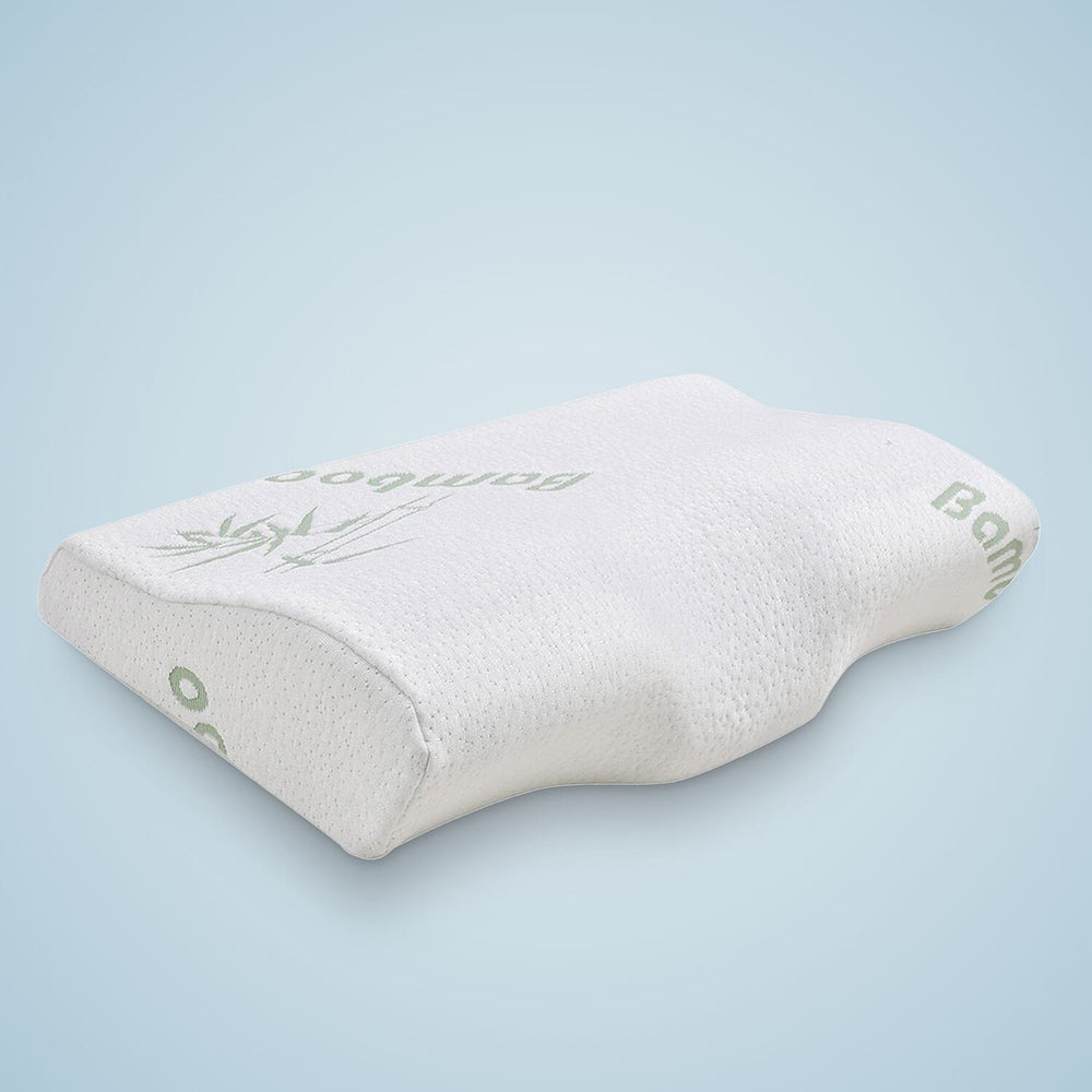 Cooling Gel Memory Foam Pillow with Bamboo Cover (Size 50x30x10 cm) - White