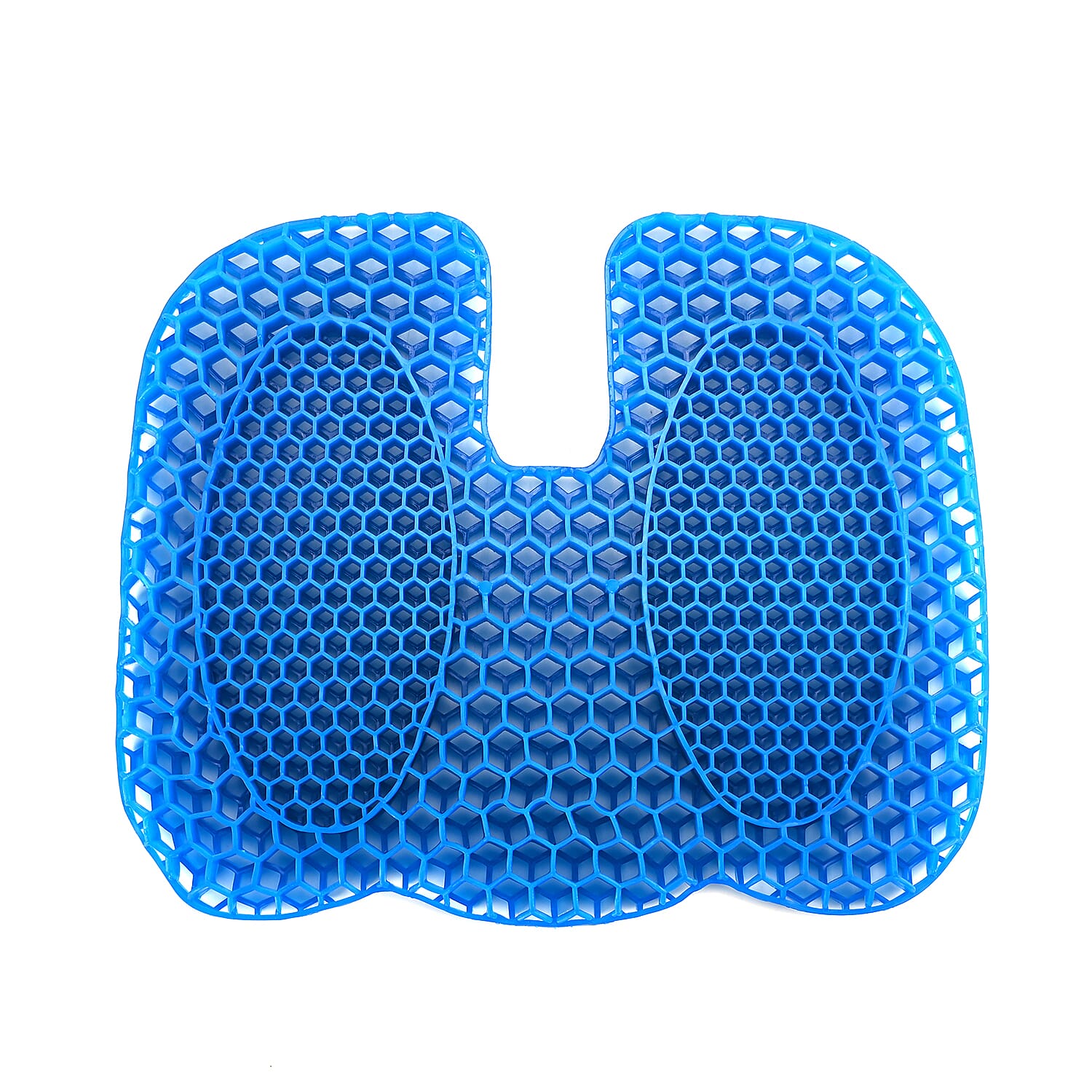 Gel Seat Cushion with Unique Honeycomb Gel Cooling Structure(Size 45x35 cm) - Black - Blue