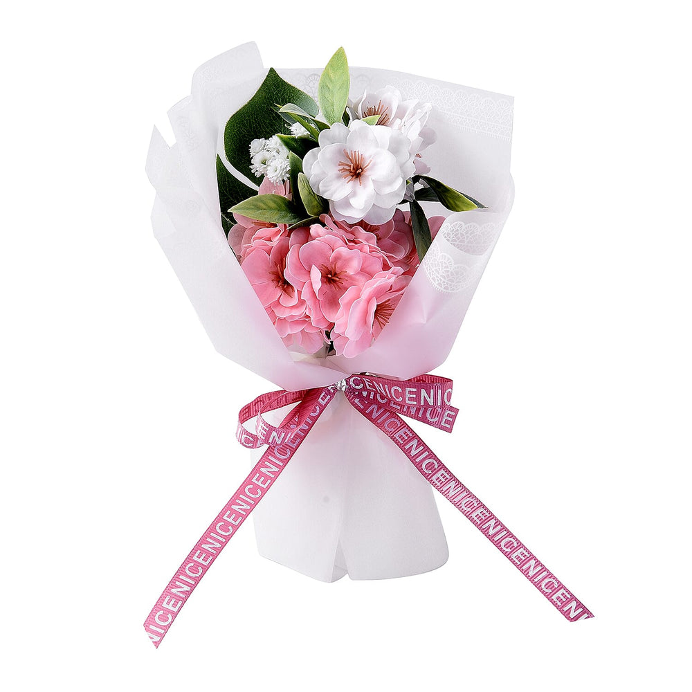 Close Out Deal - Gemstone Tree in Porcelain Vase with 10ml Essential Oil and Artificial Bouquet in Gift Box - Rose Quartz