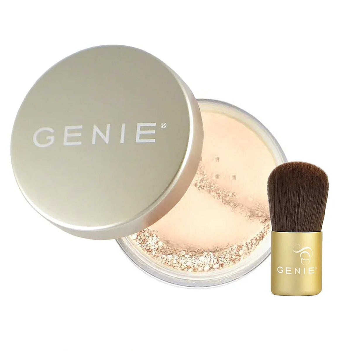 Genie Nutratanicals Mineral Foundation with Small Kabuki Brush - Golden Medium