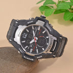 GENOA TIME V2 PC21S-Japanese & Electronic Movt. 5ATM Water Resistant Black Multifunctional Literal with LED Mens Watch with Black Strap & Stainless Steel Buckle
