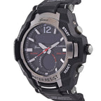 GENOA TIME V2 PC21S-Japanese & Electronic Movt. 5ATM Water Resistant Black Multifunctional Literal with LED Mens Watch with Black Strap & Stainless Steel Buckle