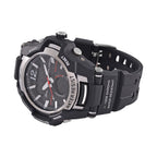 GENOA TIME V2 PC21S-Japanese & Electronic Movt. 5ATM Water Resistant Black Multifunctional Literal with LED Mens Watch with Black Strap & Stainless Steel Buckle