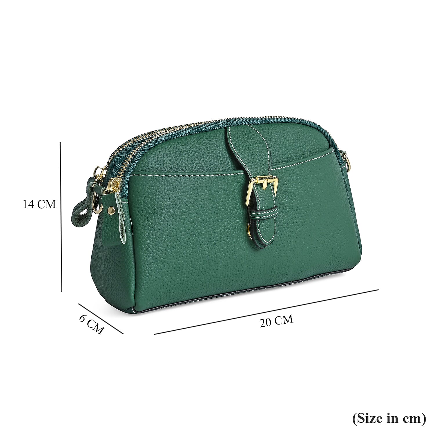 Genuine Leather Classic Crossbody Bag - Green