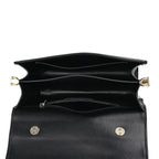 Designer Closeout - Genuine Leather Croc Embossed Crossbody Bag - Black