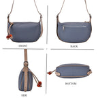 Genuine Leather Crossbody Bag - Denim