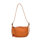 Genuine Leather Crossbody Bag - Tan