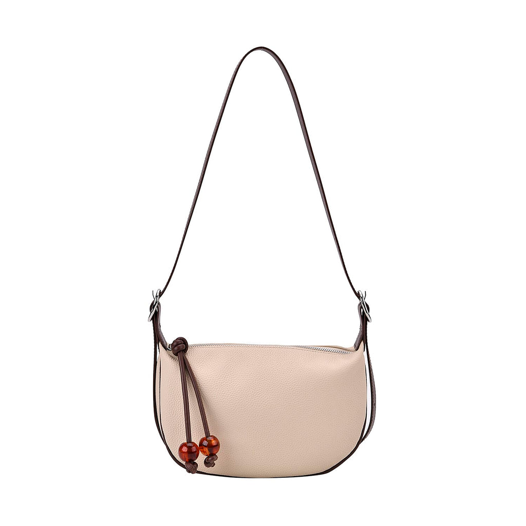 Genuine Leather Crossbody Bag - White