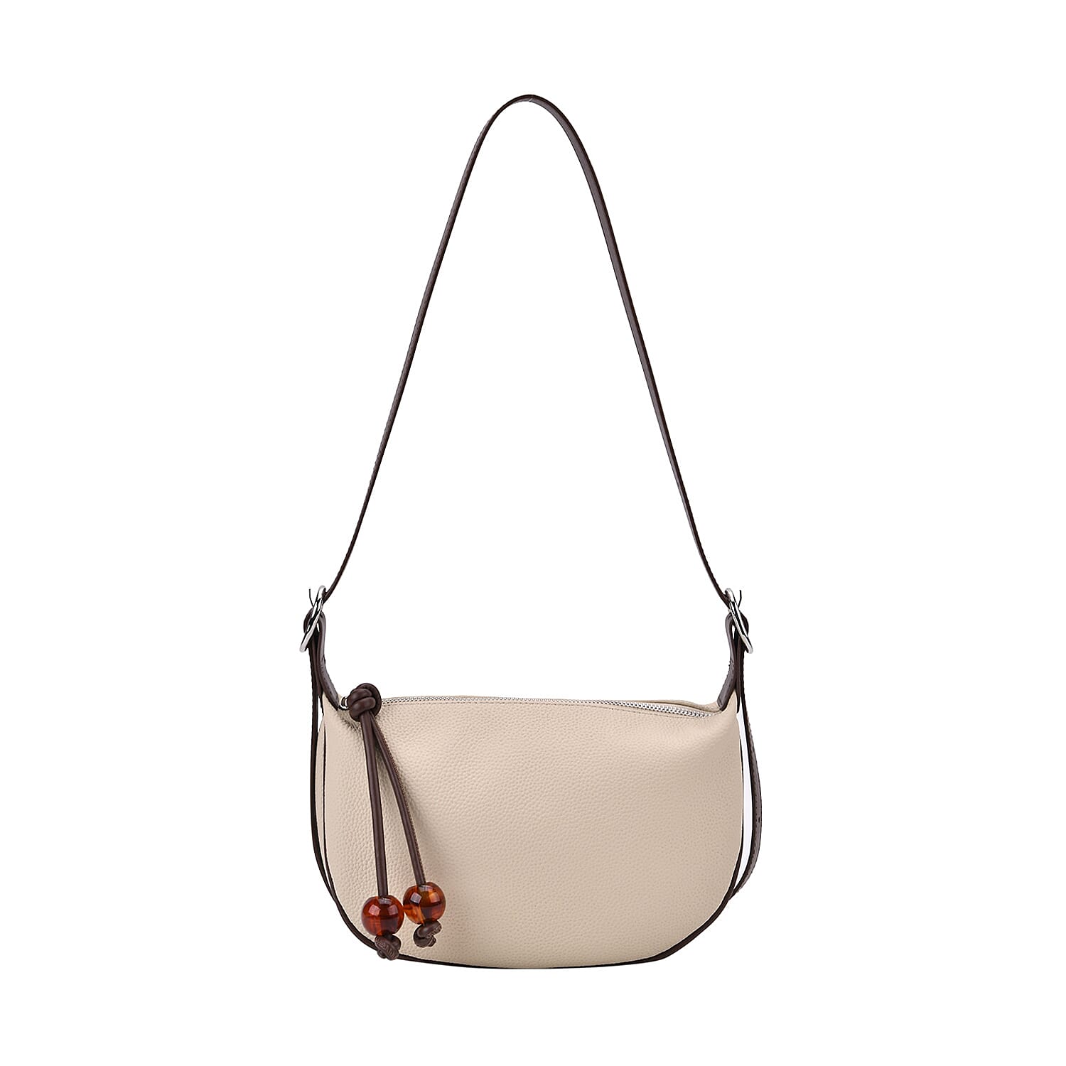 Genuine Leather Crossbody Bag - White