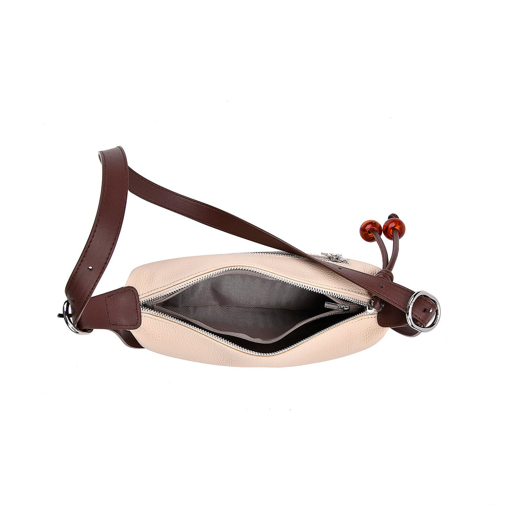 Genuine Leather Crossbody Bag - White