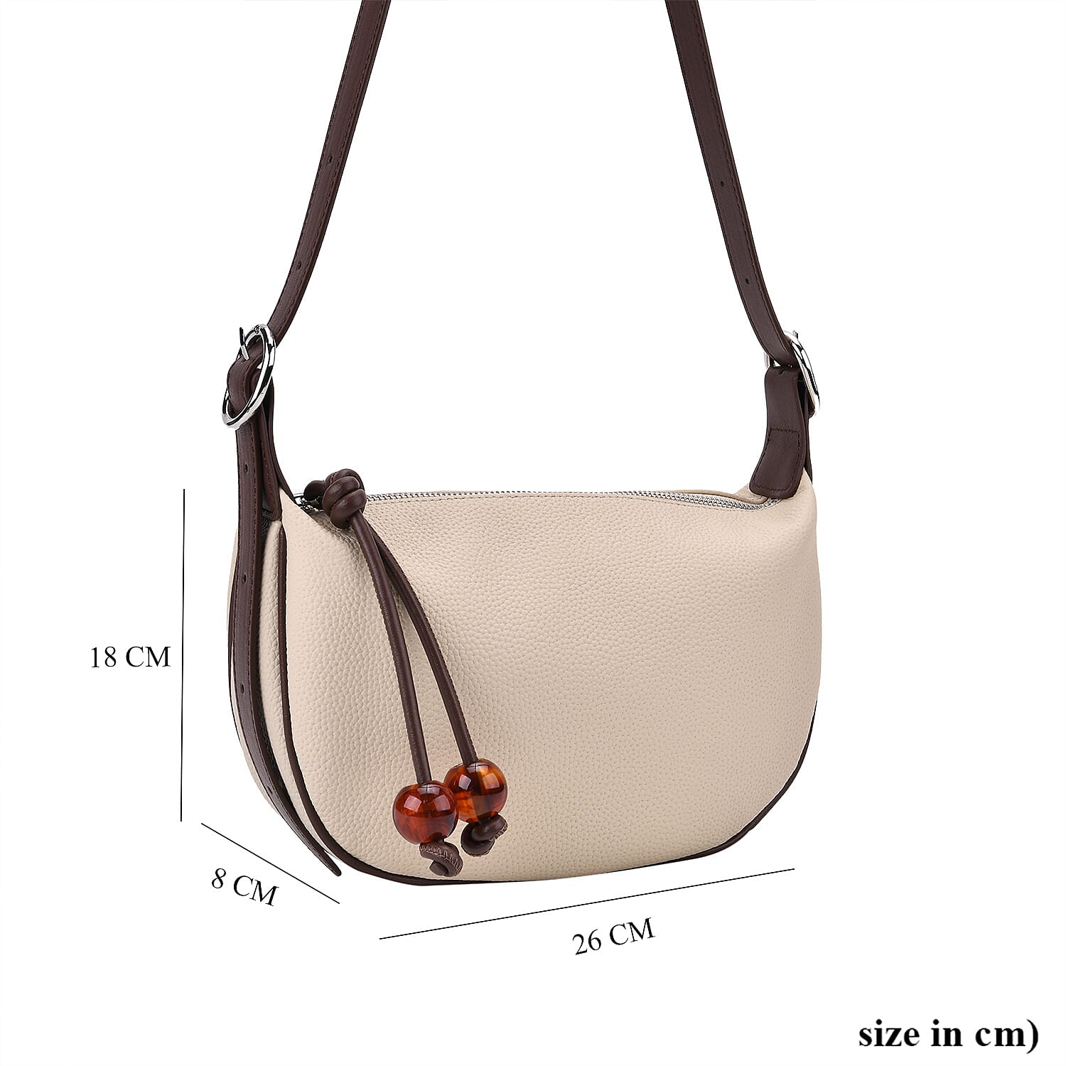 Genuine Leather Crossbody Bag - White