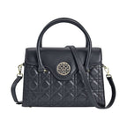 Genuine Leather Crossbody Bag with 2 Exterior Zipped Pockets - Shoulder Strap - Black