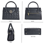 Genuine Leather Crossbody Bag with 2 Exterior Zipped Pockets - Shoulder Strap - Black