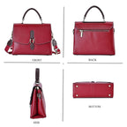 New Fall Collection-  Genuine Leather Crossbody Bag with Shoulder Strap -  Red